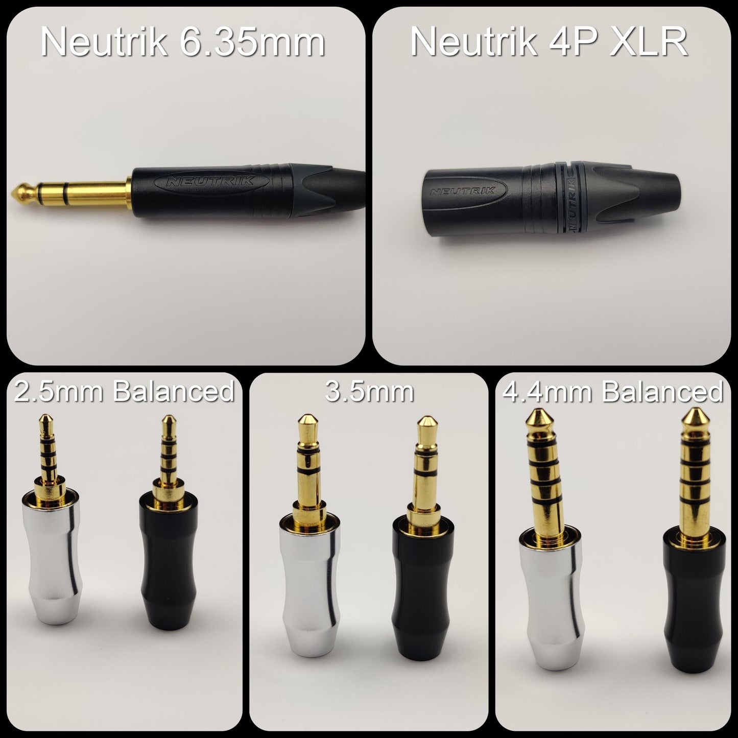 Dual 4 Pin Mini XLR Headphone Cable - Braided sleeved